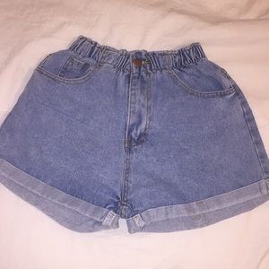 Painted jean shorts
